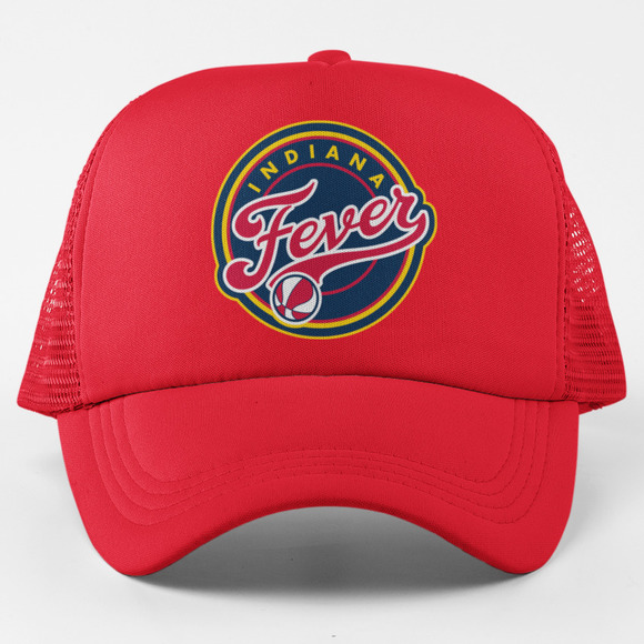 Other - NEW Indiana Fever Circle Foam Trucker Mesh Snapback Hat RED
